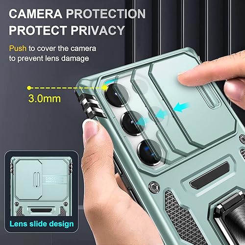 Miniatura 3 de Funda 2022 para Samsung 22 Ultra con soporte y cubierta de cámara deslizante, 2 en 1 resistente a prueba de caídas. Funda protectora de