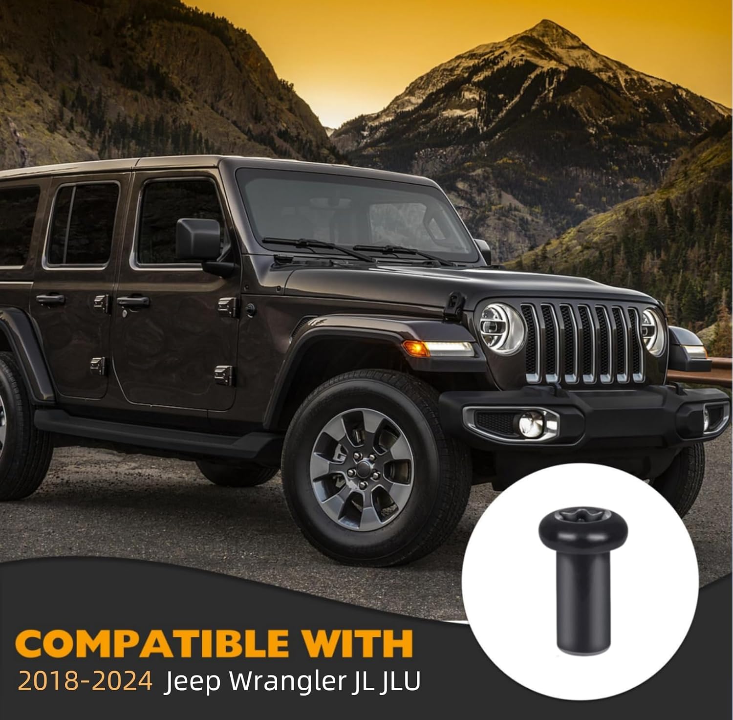 Door Hinge Nuts Compatible with Jeep Wrangler JL JLU 2018-2023 Jeep 2/4-Door Exterior Accessories Jeep Door Hinge Bolts（8 Pack）(for JL JLU)