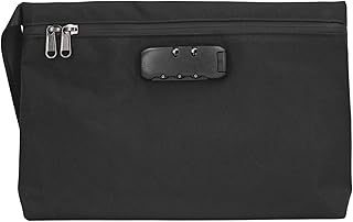 Small Smell Proof Bag with Combination Lock, Odor Proof Container Smell Proof Pouch Containers Scent Proof Locking Bag with Zippers for Travel Storage, (Black)