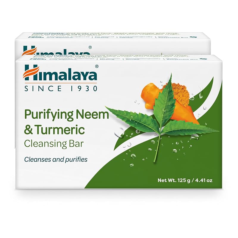 Sabonete em barra de limpeza com neem e cúrcuma Himalaya, 125 g, pacote com 2