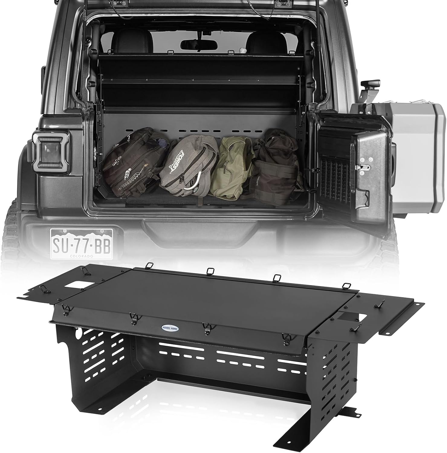 u-Box JL Wrangler Cargo Trunk Cover Security Deck Enclosure Compatible with Jeep Wrangler JL 2018 2019 2020 2021 2022 2023 2-Door