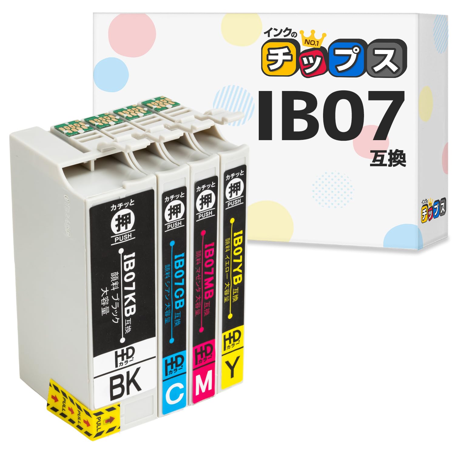 インクのチップス エプソン用 IB07 互換インクIB07CL4B 4色セット 大容量 顔料 PX-M6010F PX-M6011F など対応