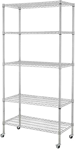 Miniatura 60 de Estante de almacenamiento ajustable de 3 niveles, estante de almacenamiento de metal, estantería de alambre, estantes de almacenamiento para Negro-3