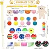 Set de juguetes para gato QUOZUO - 38 piezas, bolas brillantes, pompones de felpa, juguete para colgar en puerta, estilos de caja de regalo 3