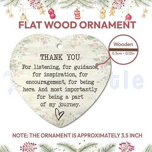 Miniatura 3 de Hyturtle Recuerdos de adorno de madera con texto en inglés "Thank You being A Part of My Journey", regalos de agradecimiento para amigos, compañeros
