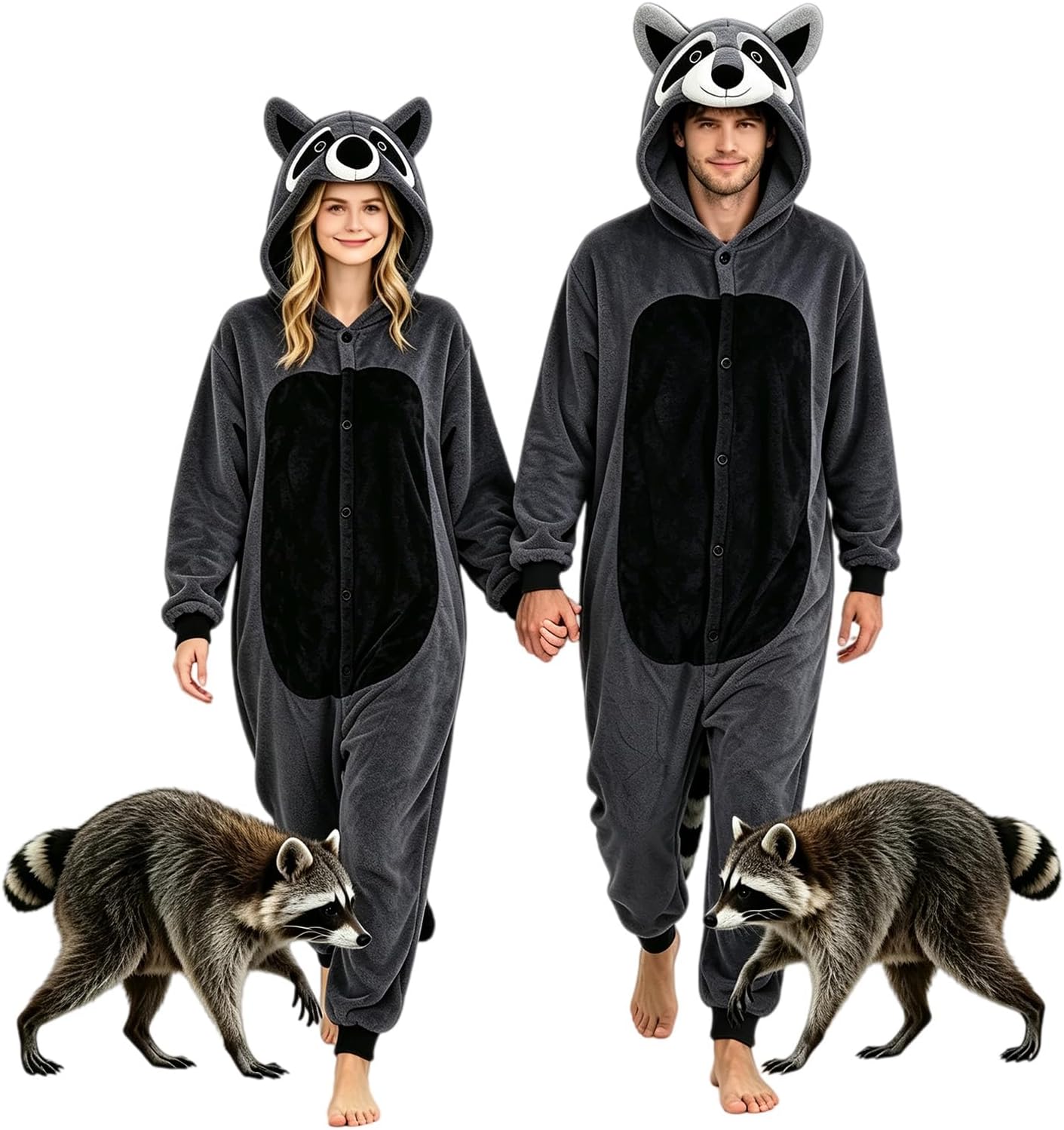 Unisex Jimothy Raccoon Costume Adult Onesie Funny Viral Meme Cosplay Pajama