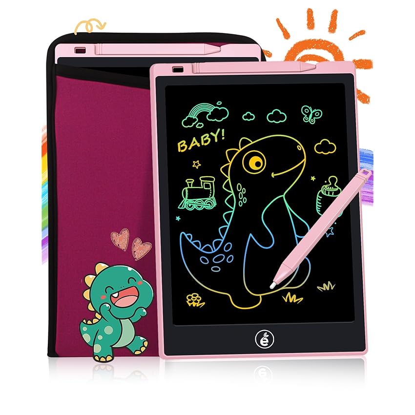 Immagine del prodotto Sunany LCD Writing Board - Tavola da disegno a schermo a colori per bambini da 11 pollici, tavolo da disegno per bambini con schermo LCD, può scrivere e disegnare ripetutamente a (rosa)
