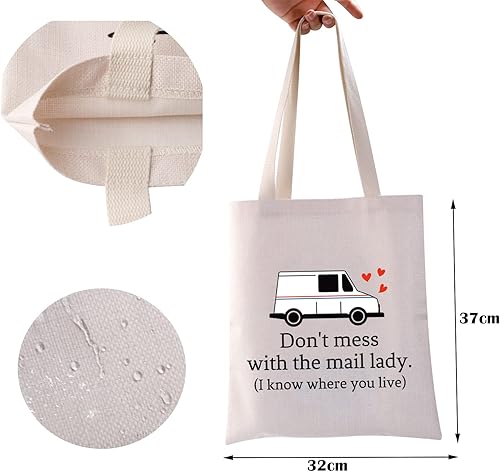 Miniatura 2 de ZJXHPO Divertido portador de correo de agradecimiento, no ensucies con el correo para mujer, bolsa de cosméticos para el trabajador postal, bolsa