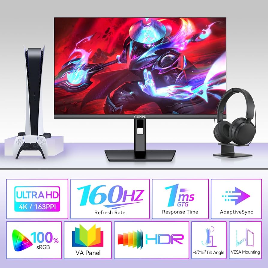 Amazon.com: CUNPU 27 Inch 4K 144/160Hz Gaming Monitor, UHD