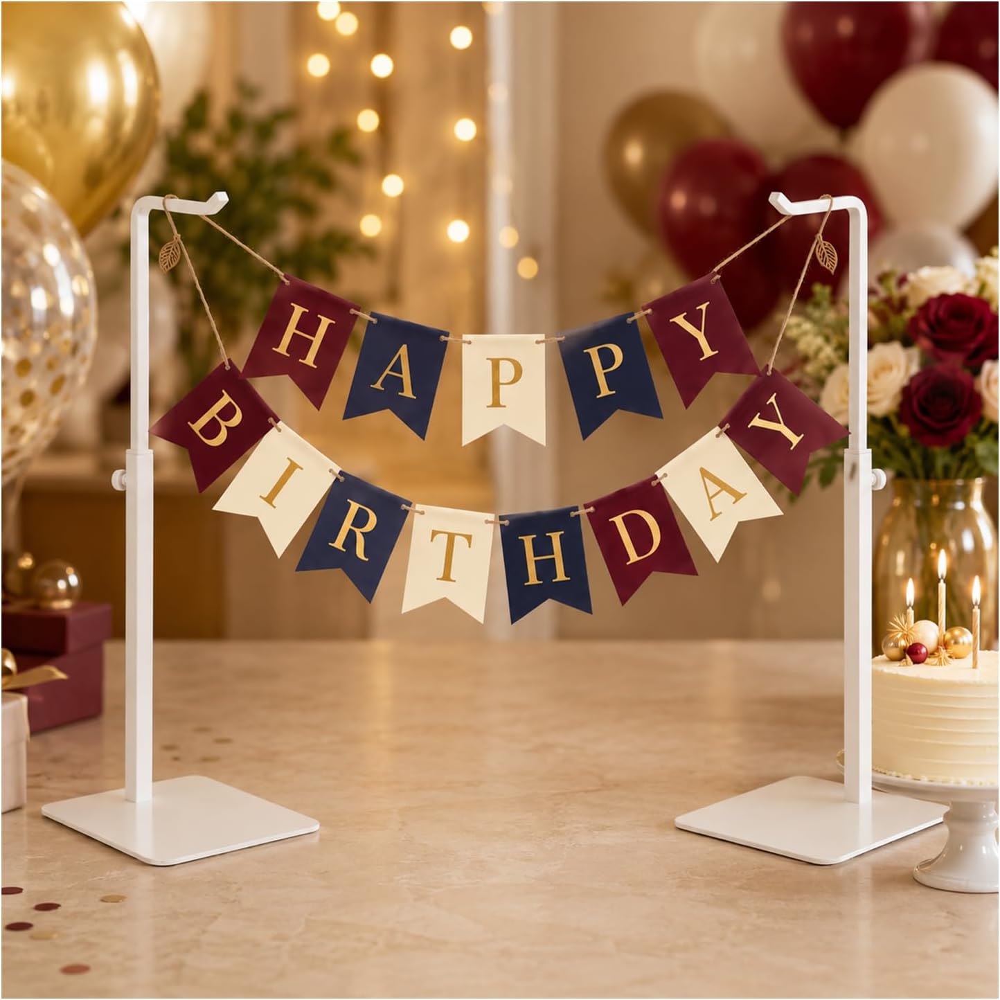 Amazon.com: Kdiwoaeo White Tabletop Banner Stand, 2 Pack Adjustable ...