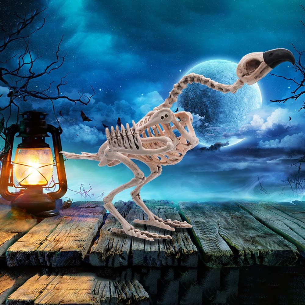 Halloween Decoration 16” Pose-N-Stay Vulture Skeleton Plastic Bones with Posable Joints for Pose Skeleton Prop Indoor/Outdoor Spooky Scene Party Favors Décor.