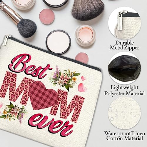 Miniatura 3 de Regalos para mamá de hija e hijo, bolsa de maquillaje para regalar a la mejor mamá del mundo, regalos para madre, mamá, bolsa de cosméticos con