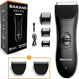 BAKANO SELEX ORIGINAL - Afeitadora Corporal Masculina.Depiladora Corporal Hombre con Tecnología SkinSafe e Impermeable. Rasuradora Hombre Ideal para Genitales y Vello Púbico. + 2 Cuchillas Extra