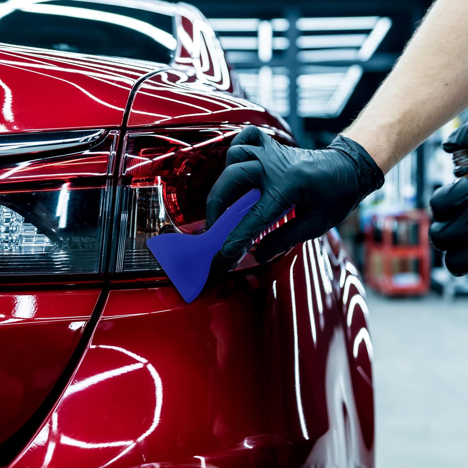 10 Pcs Plastic Putty Knife, Flexible Paint Spatula Resin Putty Knife Caulk Scraper Sticker Remover Tool for 3D Printing, Decal Installation, Air Bubble Removal, Spackling (Black, Yellow, Blue)