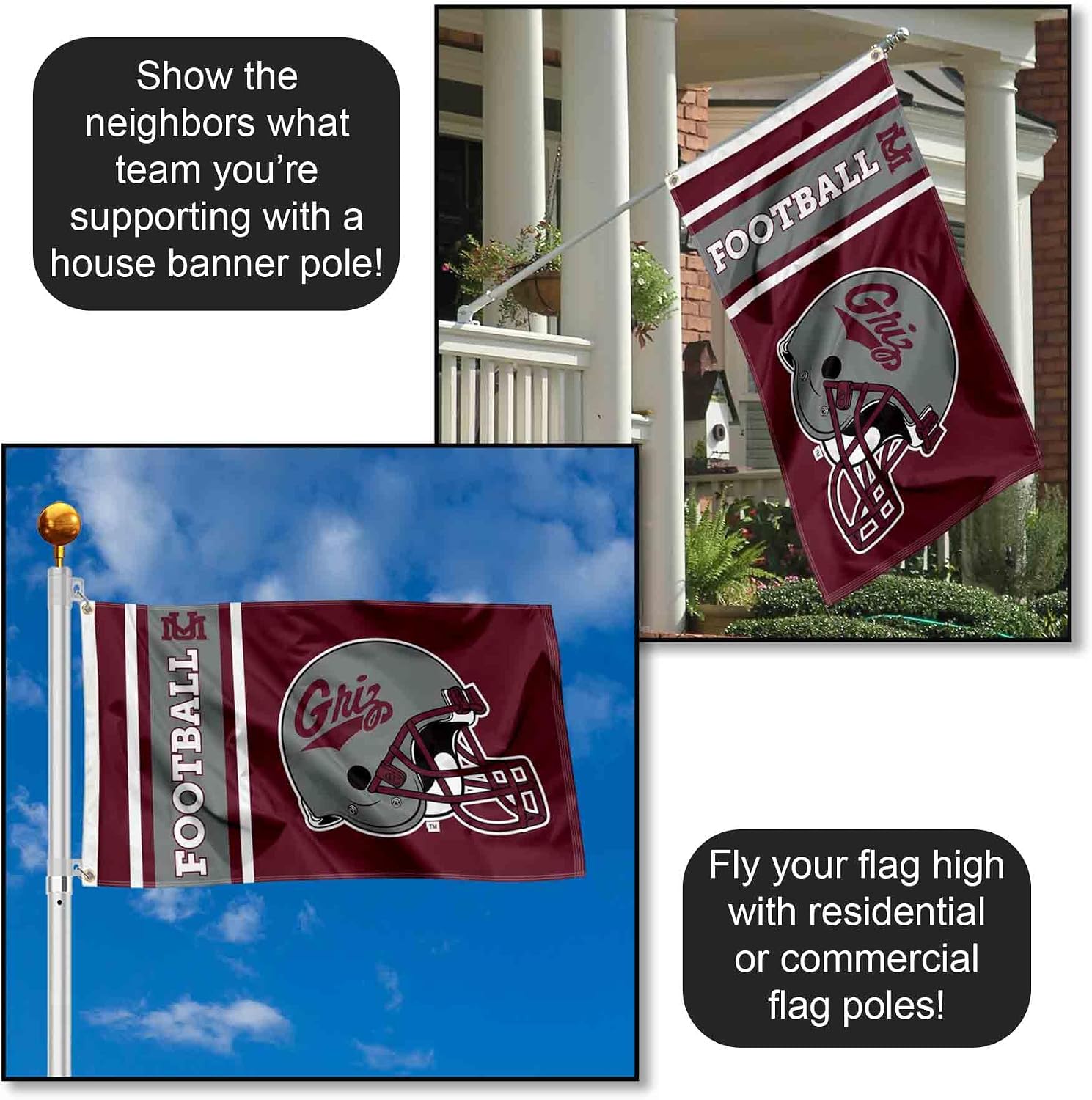 Montana Grizzlies Football 3x5 Grommet Flag