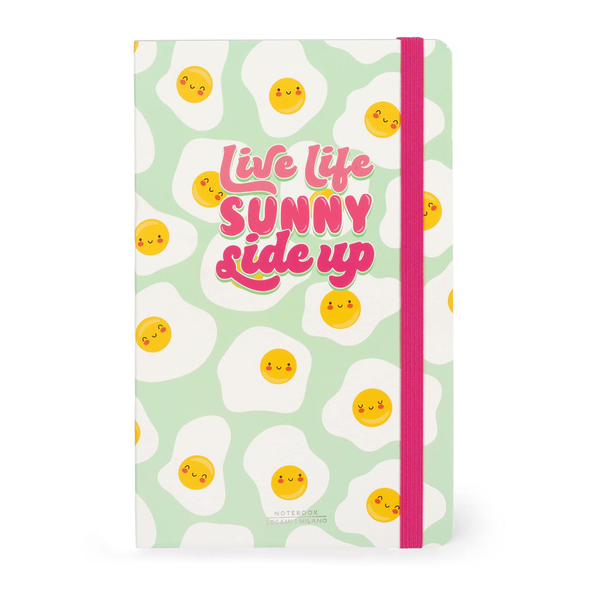 Legami - Medium Lined Notebook, 164 Pages, Final Pocket, Last 24 Detachable Pages, Elastic Closure, Rounded Corners, in FSC® Certified Paper, 13 x 21 cm, Egg Theme — image 1