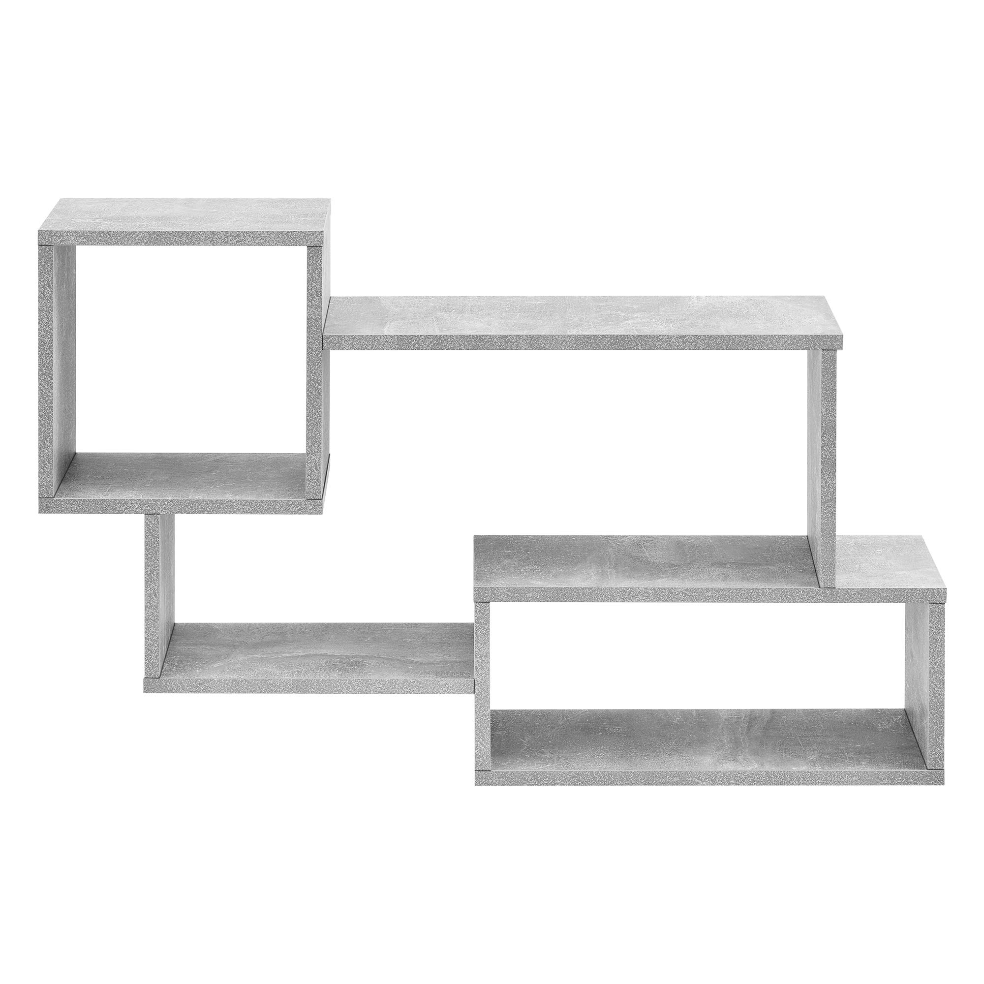 [en.casa] Mensola da Parete con 3 Scomparti Aperti Scaffale Libreria Sospesa a Muro con Ripiani Portaoggetti Espositore Pensile per Soggiorno Studio Corridoio 87x18x54 cm - Effetto Cemento