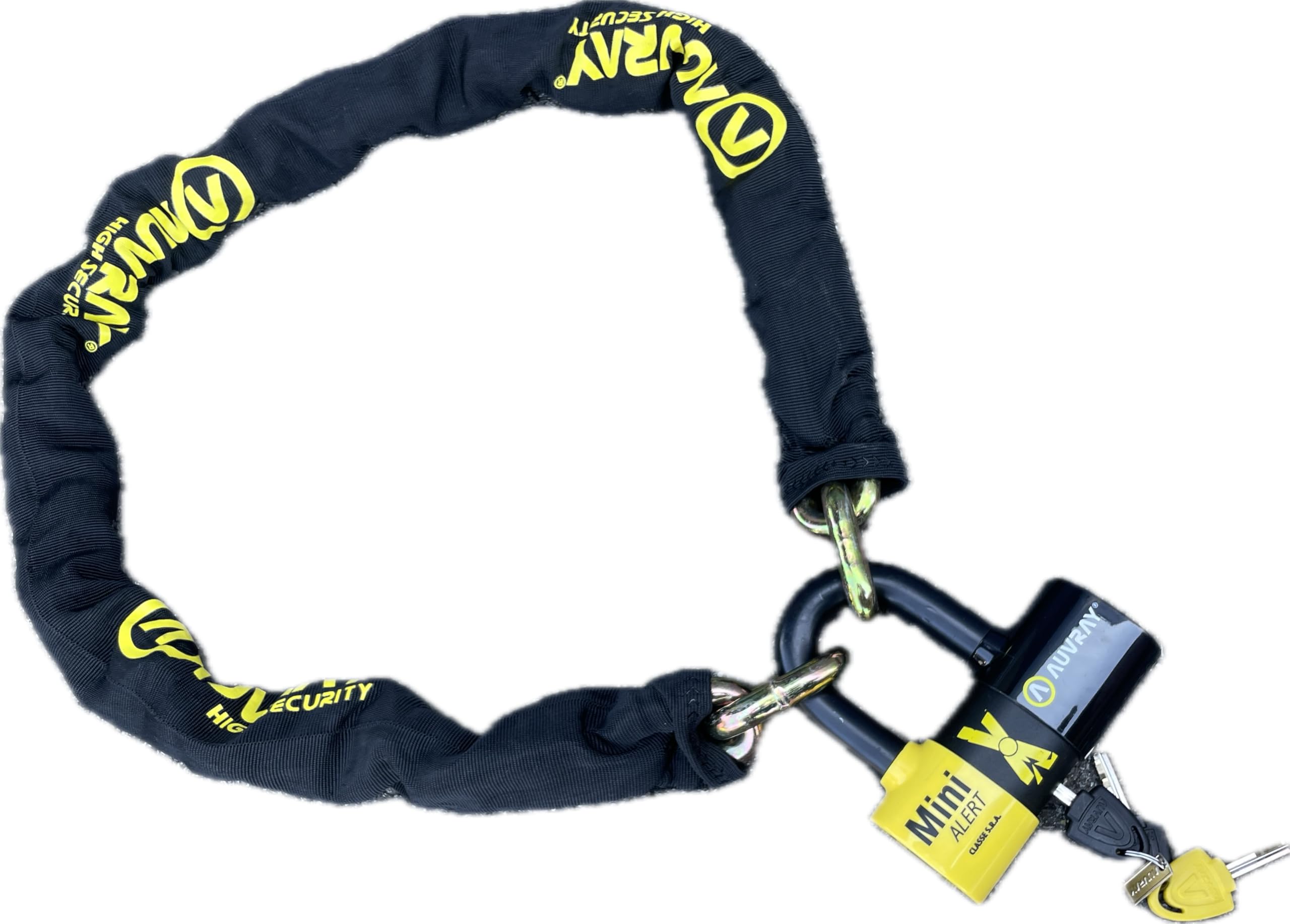 AUVRAY - Kit antivol moto XTREM MINI ALERT + Chaîne XTREM Lasso 100cm - Certifié ART 4329 & SRA - Niveau 10/​10 - Alarme 120 dB - Recommandé par les Assureurs - Haute sécurité - Garantie 10 ans