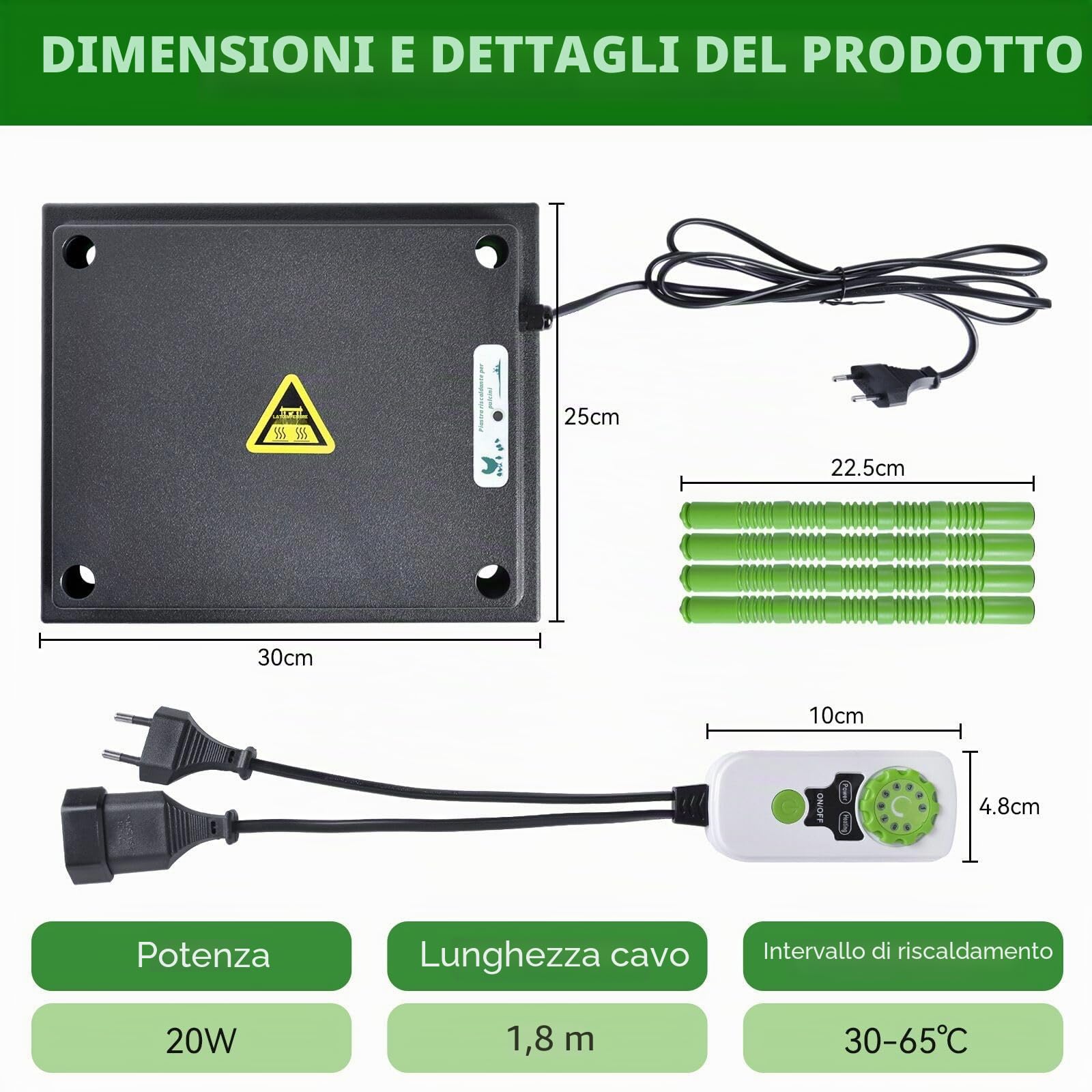 Chioccia Artificiale per Pulcini con Regolatore di Temperatura 25x30cm Piastra Riscaldante Lampada Riscaldante per Polli Anatre