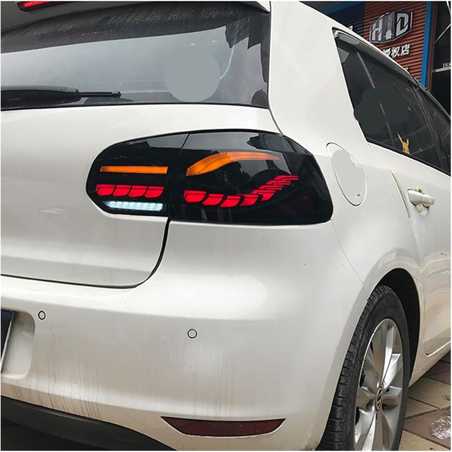 Auto Taillights For 2010-2012 VW Golf MK6 Car Back Lamps Assembly Upgrade LED Dragon Scale Taillight Turn Signal Accessories(Red One Set)