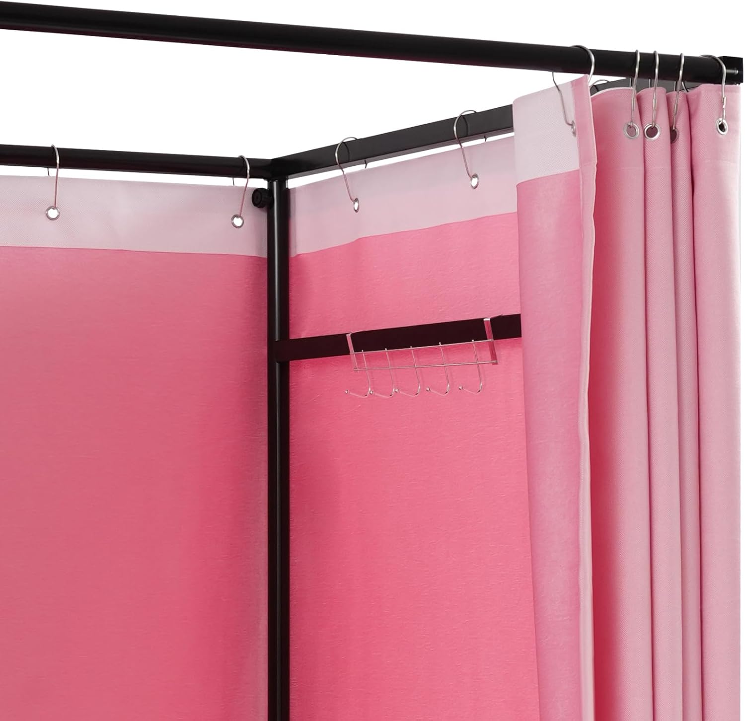 Portable Clothing Store Fitting Room Removable Dressing Room for Boutique Changing Room with Shading Curtain Temporary Wall for Activities Shopping Malls Pink