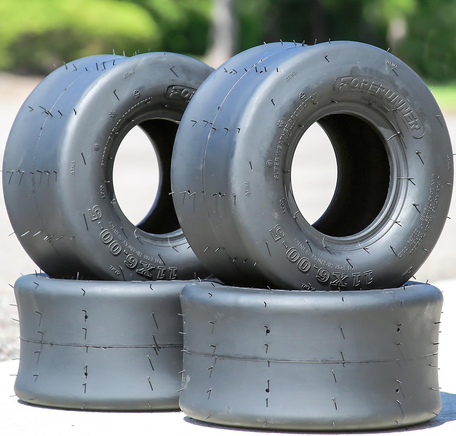 Forerunner LG05 11X6.00-5 Load Range 4 Ply Lawn Mower & Garden Tractor All-Season BSW Black Side Wall Tire
