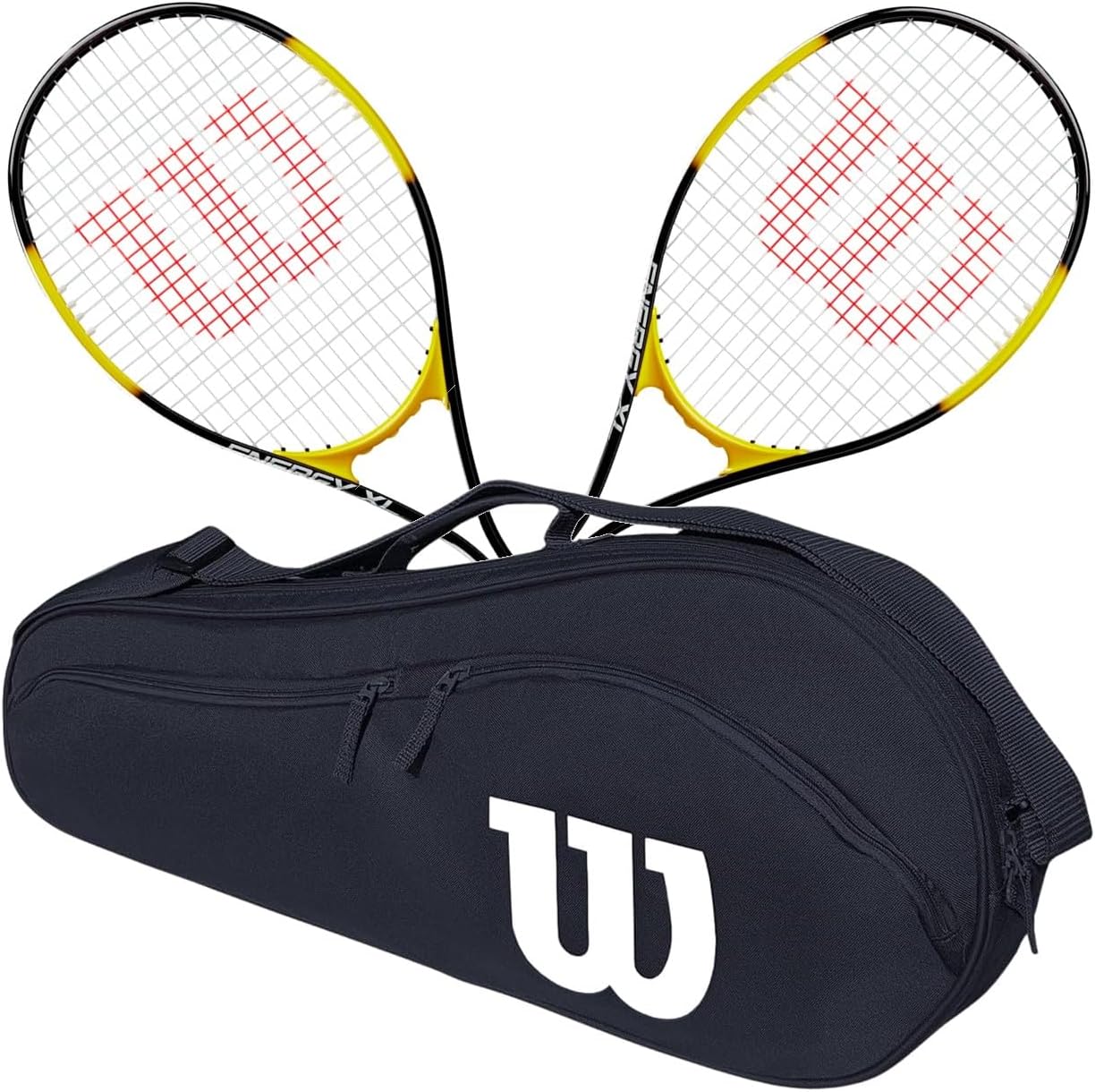 Wilson Energy XL Doubles Tennis Racquet Bundle w an Advantage 2.5 Tennis Bag