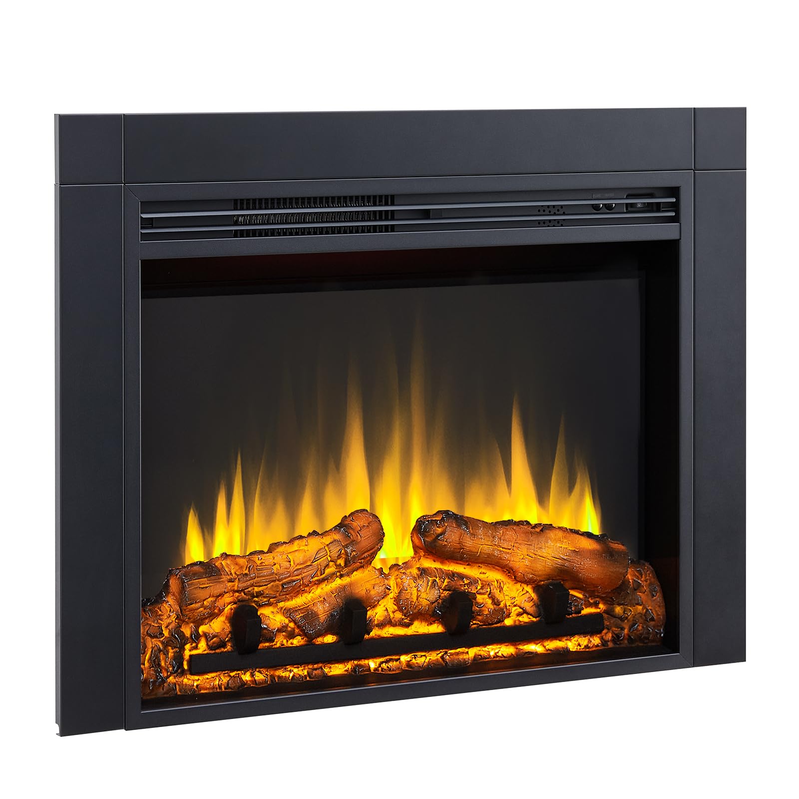 Flamme Black Innsbruck Fireplace Insert Suitable For Custom Media Wall Or Mantel Designs 24"/60Cm - 35"/90Cm