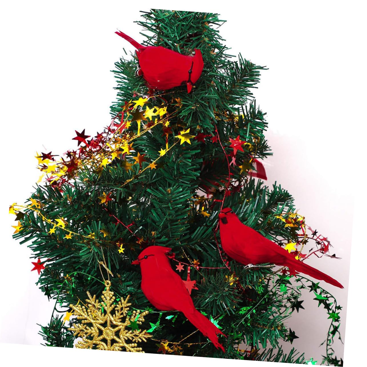 12pezzi Decorazione di Uccelli Cardinali Rossi con Clip per Uccelli di Natale da Appendere all Albero Altri Luoghi Desiderati Realizzata in Piuma Clip di Ferro Sicura e Durevole