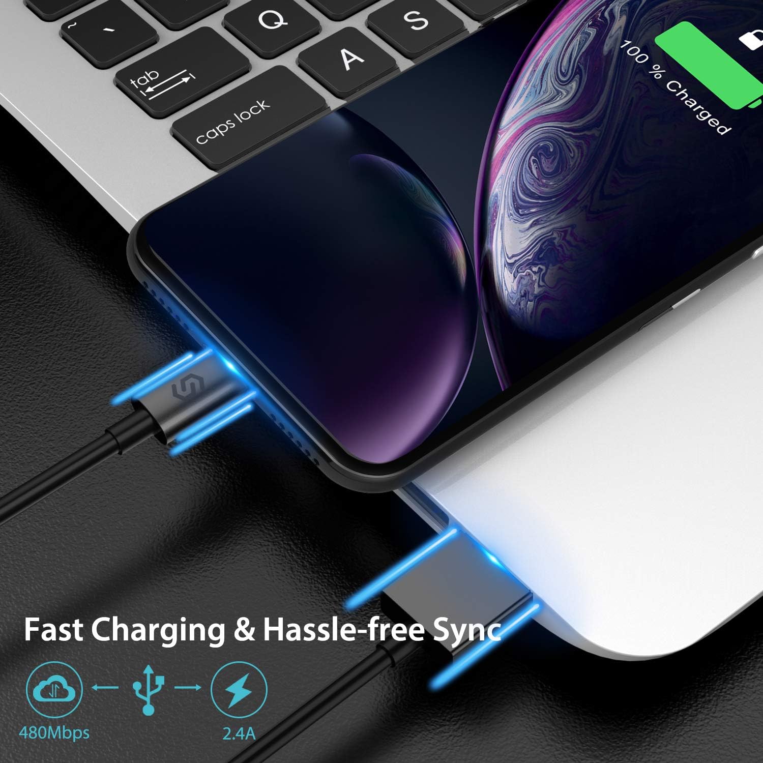 Syncwire iPhone Charger Cable Lightning Cable, [Apple MFi Certified] High Speed iPhone Charging Cable for iPhone 11/11 Pro/11 Pro Max/X/XS/XR/XS/8/8 Plus/6S/6 Plus/SE 2020//iPad/iPod - 3.3ft/1M Black