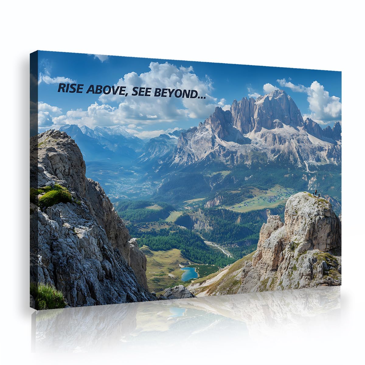 Via Vela Mountain Landscape Canvas Prints Framed Nature Scenery Panoramic Picture Inspirational Quotes Positive Sayings Art Poster For Office Meeting Room Decor 50x75cm