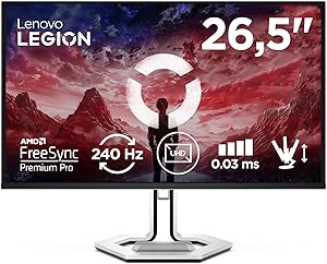 Lenovo Legion Pro 27UD-10 – 26.5″ Gaming Monitor with Eyesafe (UHD, QD-OLED, 240Hz, 0.03ms GtG, 2xHDMI+DP+ USB Type-C, AMD…