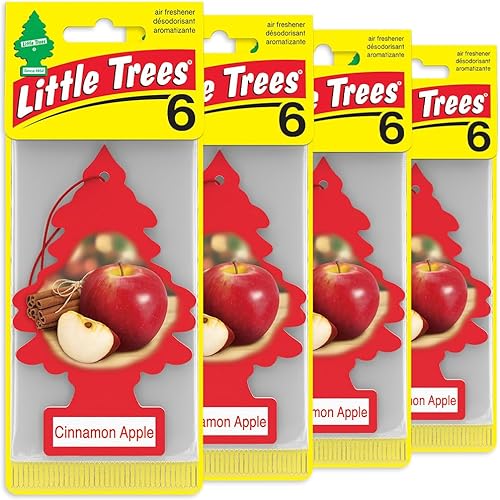 LITTLE TREES Car Air Freshener | Hanging Tree Provides Long Lasting Scent for Auto and Home | 24 Air Fresheners |Cinnamon Apple