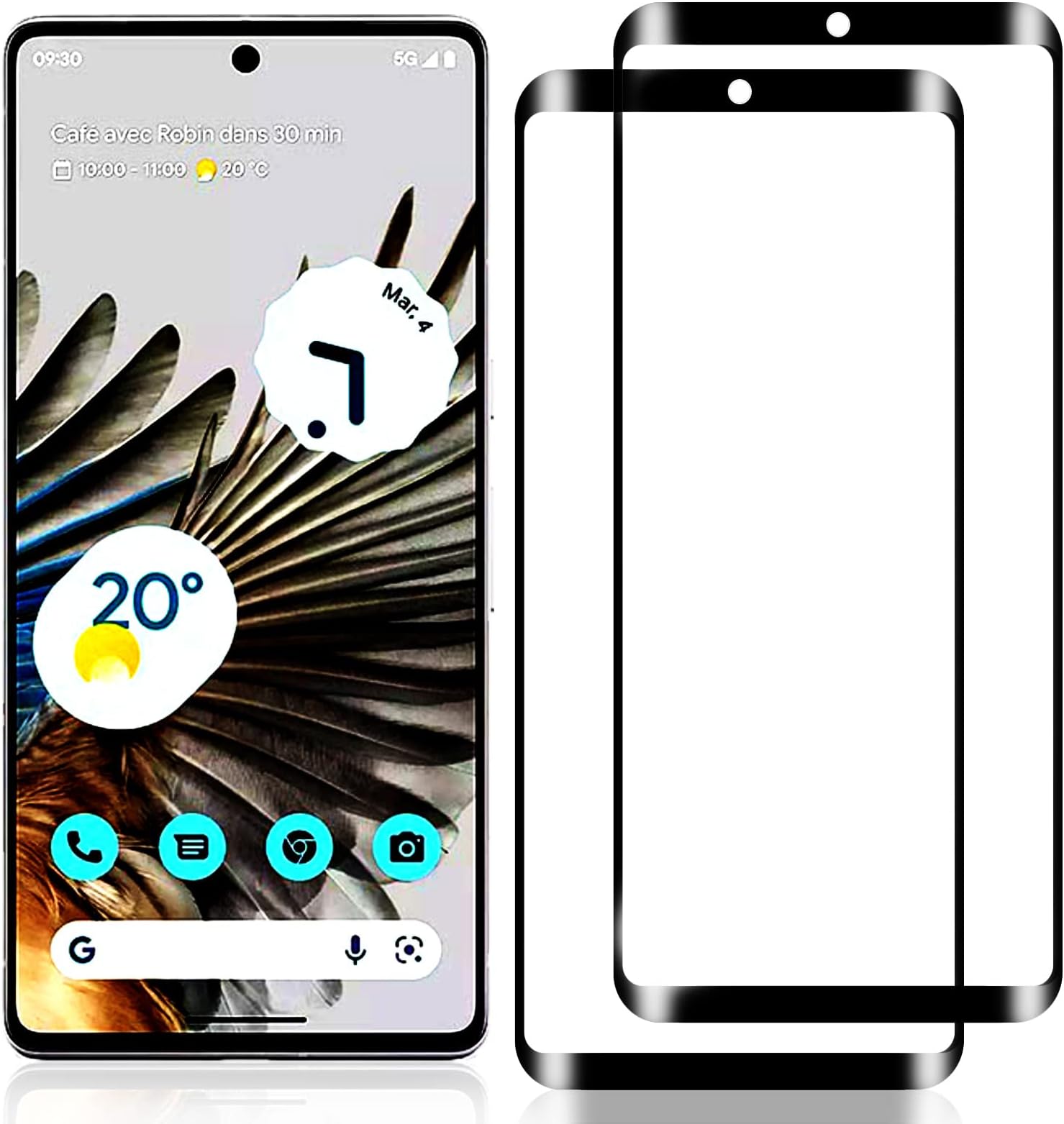 Glass Screen Protector for Google Pixel 7 Pro Tempered Glass Screen Protector Film for Pixel 7 Pro,9H Hardness,Anti Scratch,Bubble Free Protective Film 2-Pack