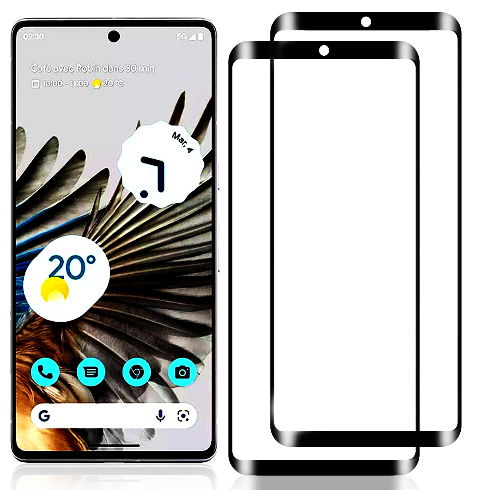 Glass Screen Protector for Google Pixel 7 Pro Tempered Glass Screen Protector Film for Pixel 7 Pro,9H Hardness,Anti Scratch,Bubble Free Protective Film 2-Pack