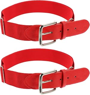 2 Cinturones Elásticos Deportivos Faja Elástica De Béisbol Color Rojo