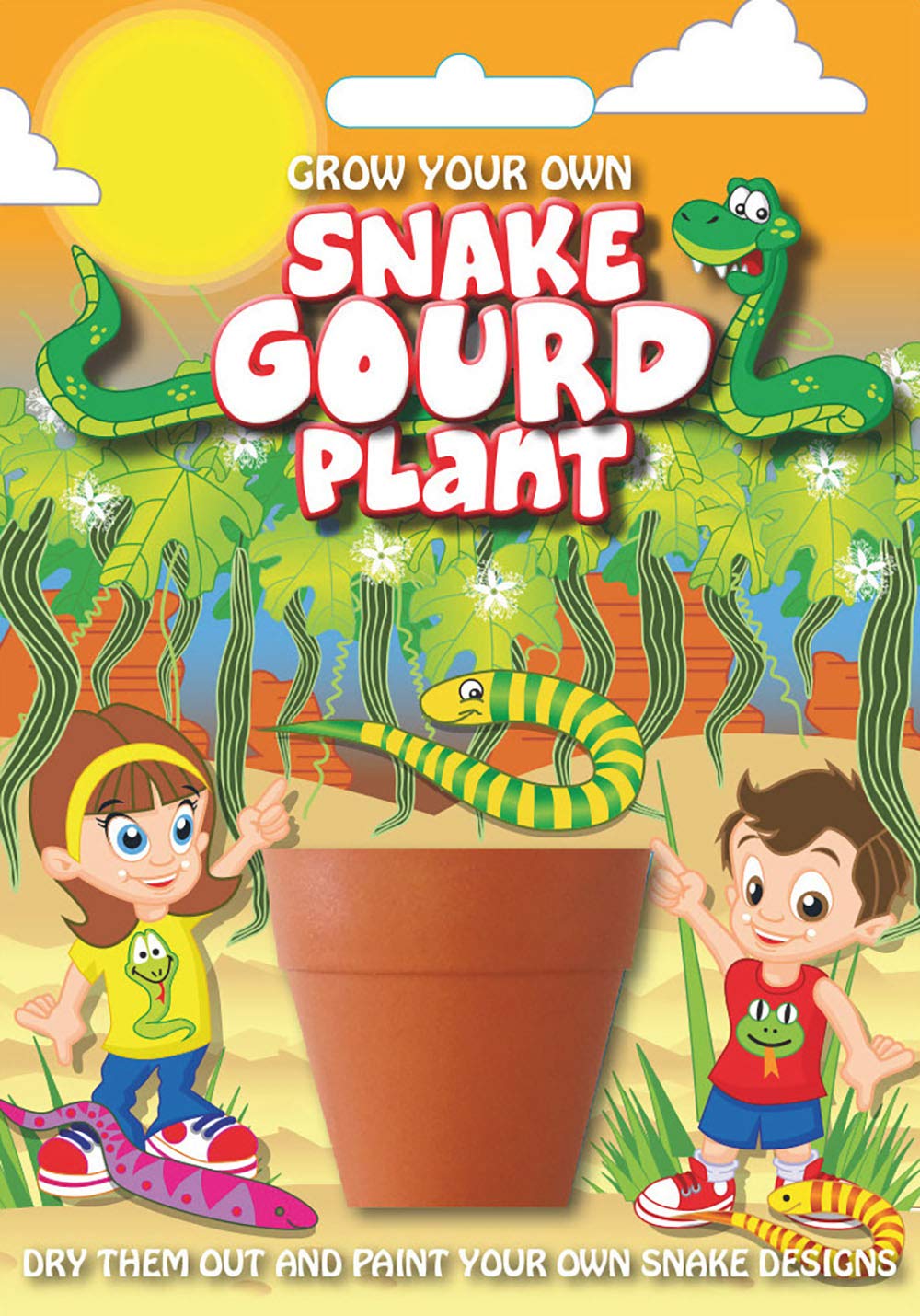 Mystic Moments Fun Seeds | Grow Your Own Snake Gourd Plant (Pack of 3), Multicoloured, One Size