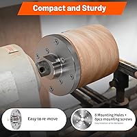 Vista 53 de Placa frontal de torno de madera de acero de 2 pulgadas, placa frontal para torno de madera, placa frontal de torno apta para husillo de 1 pulgada x