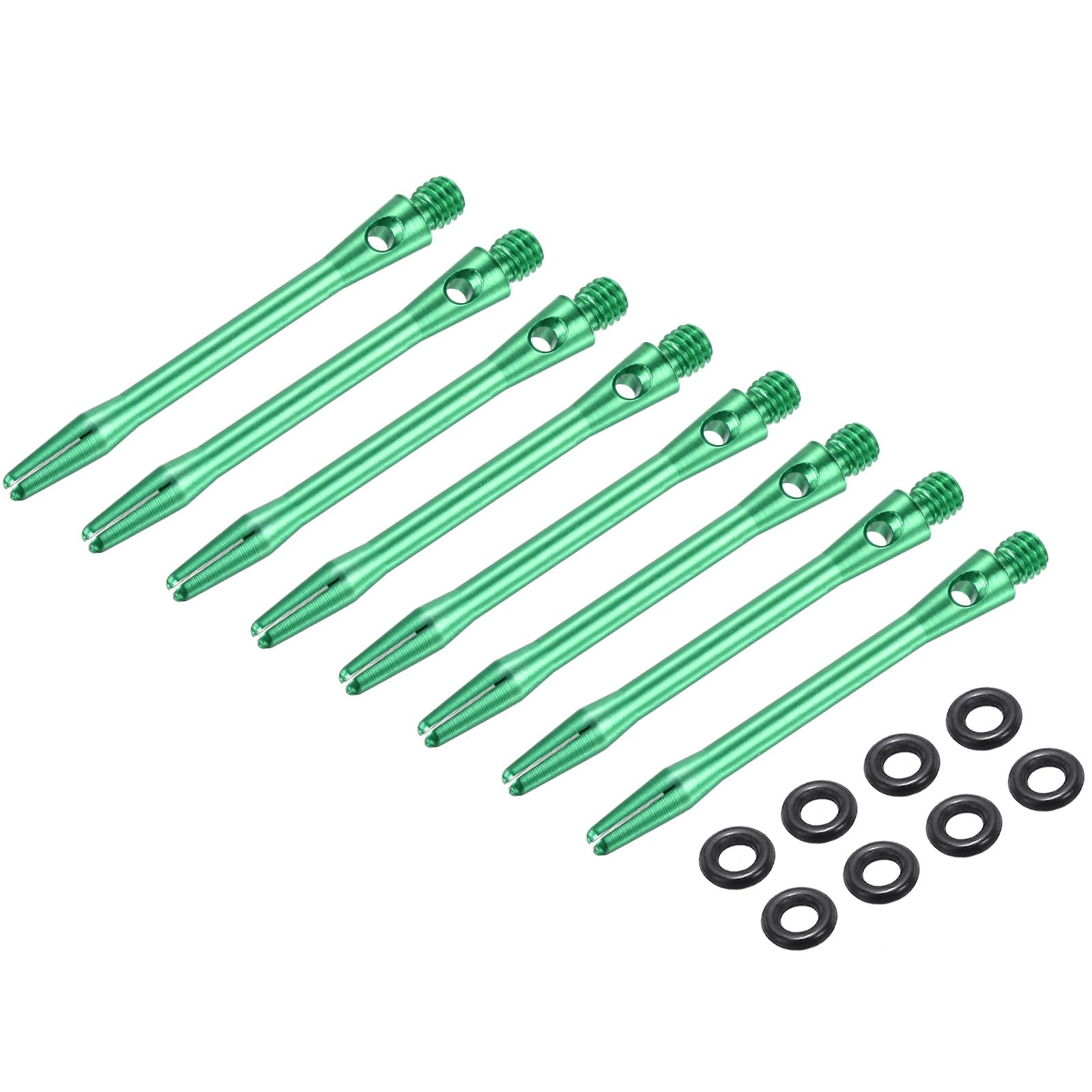 PATIKIL Aluminum Dart Shafts 48mm, 8 Pack 2BA Thread Dart Stems Replacement Accessories with Rubber Rings for Steel Tip, Green