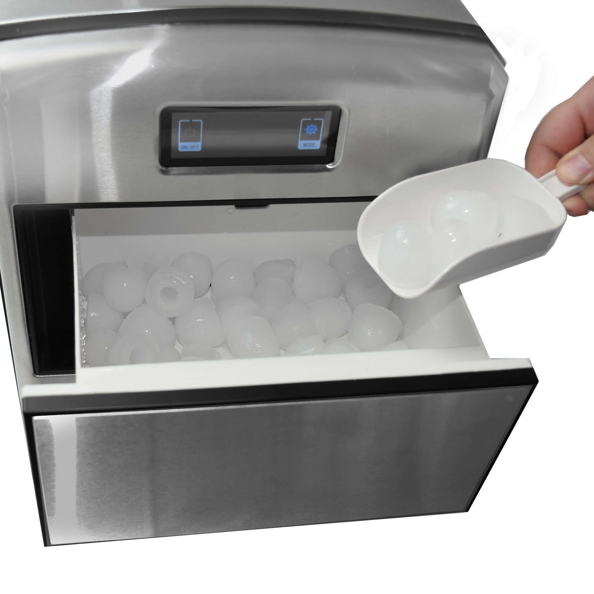 Gino Gelati GG-175W de Luxe Digitaler Edelstahl Eiswürfelbereiter Eiswürfelmaschine Icemaker