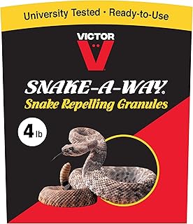 Victor VP364B Snake-A-Way Outdoor Snake Repelling Granules 4lbs, Snake Repellent for Yards, Use Against Poisonous & Non-Poisonous Species, Protects .5 Acres