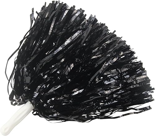 12 pompones de animadora metálicos en relieve esponjosos con asa, pompones de animación para animar al equipo, para fiestas deportivas, bailes