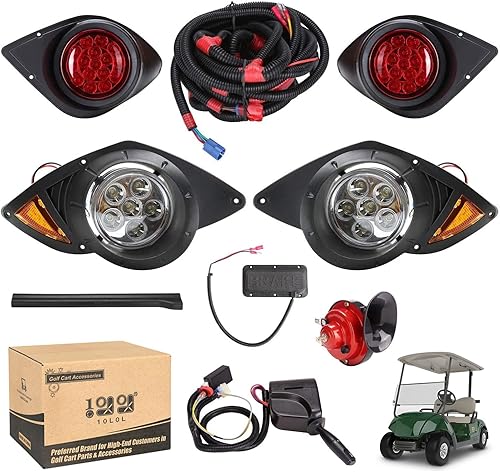 Kit de faros delanteros LED para carrito de golf 10L0L y luz trasera para Yamaha G29 G & E 2007 con kit de actualización universal de luz de lujo,