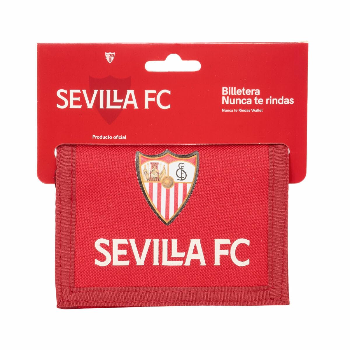 Sevilla FC - Cartera Billetera con Cabecera, Cartera Billetera, Monedero, Cómoda y Versátil, Calidad y Resistencia, 12.5x9.5 cm