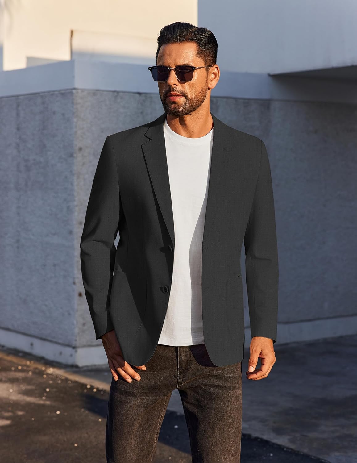 COOFANDY Men's Casual Linen Blazer Jacket Lightweight Sport Coats Two Button Suit Jackets - Image 2