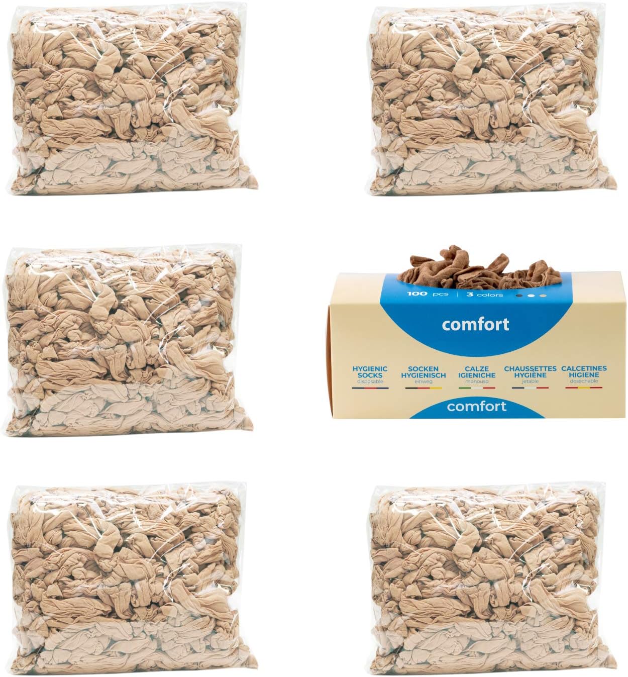 Refill 500pcs Disposable Hygienic Try On Socks, Comfort Line, Unisex, One Size