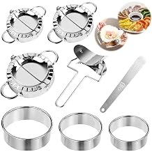 Stainless Steel Ravioli Dumpling Maker 8 Pieces Ravioli Dumpling Shaper Ravioli Cookie Cutter Stainless Steel Dumpling Ravioli Maker Set for Kitchen Tools Dumplings Ravioli Biscuit Cutters