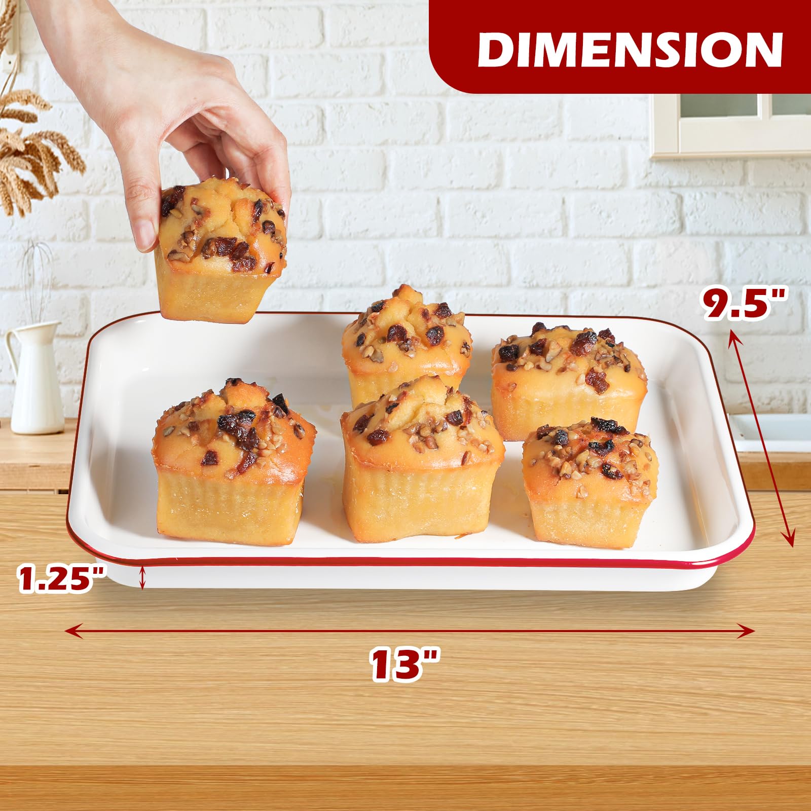 Webake Enamel Baking Sheet - 9x13 Nonstick -6 Webake Enamel Baking Sheet - 9x13 Nonstick -6