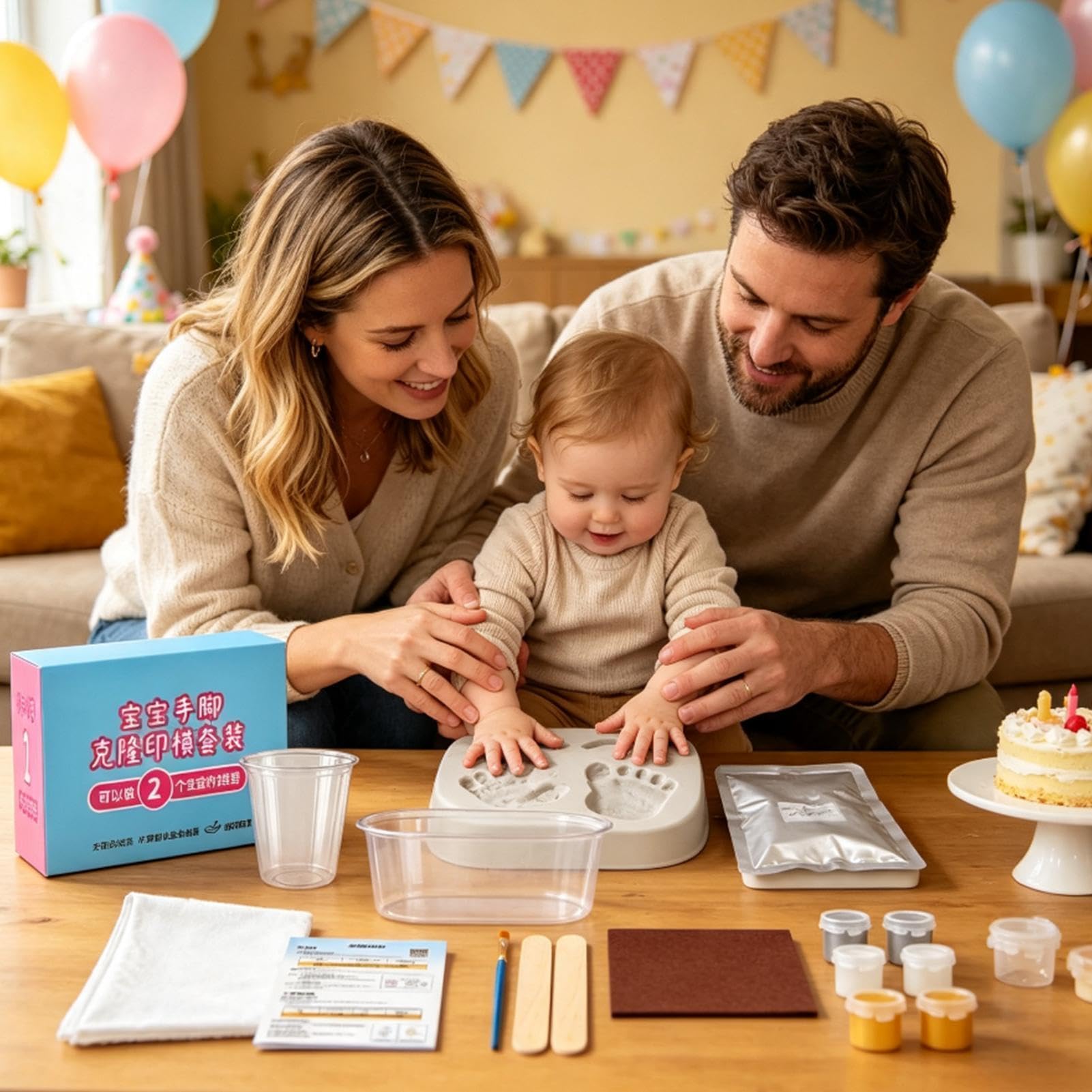 Kit de moldes de manos y pies para niños Molde de Yeso DIY Recuerdo Huellas | Kit De Moldeado De Manos Para Niños Para Compromiso, Boda, Guardería, Cumpleaños, Parejas, Día De La Madre