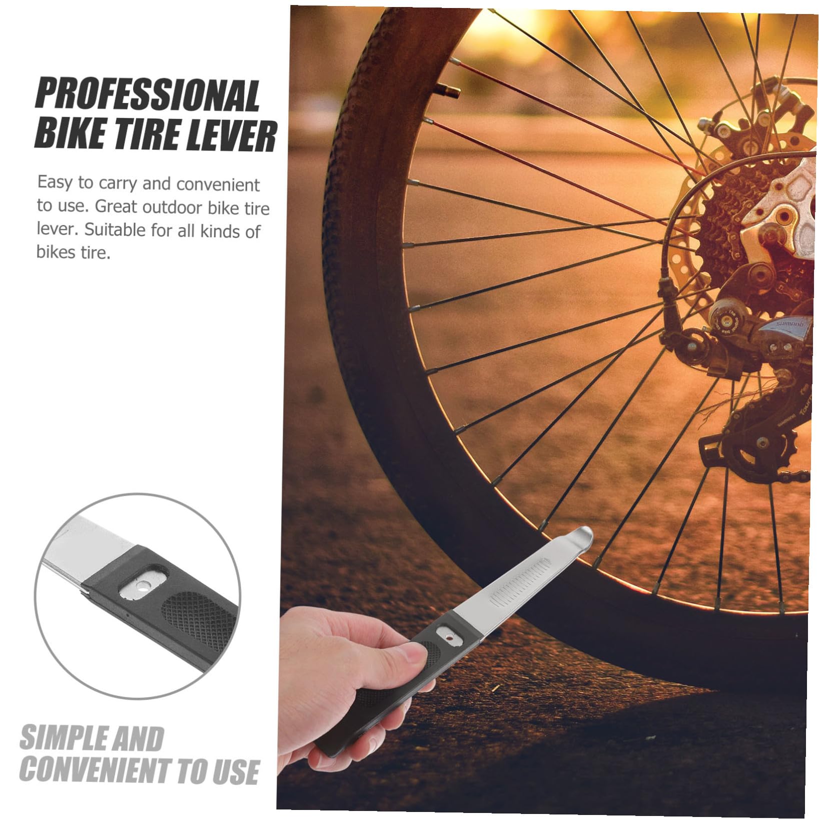 INOOMP 2St Heimtrainer Fahrrad Reparaturwerkzeug für Fahrradreifen Reifenentferner Reifenmontiermaschinen für Fahrräder Reifenheber für Outdoor-Fahrräder Fahrrad Reifenheber Reifenstange